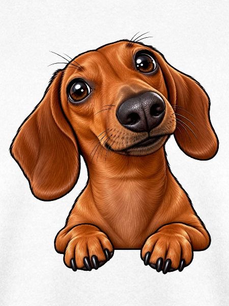 Kuscheldackel Lächelnde Dackelillustration