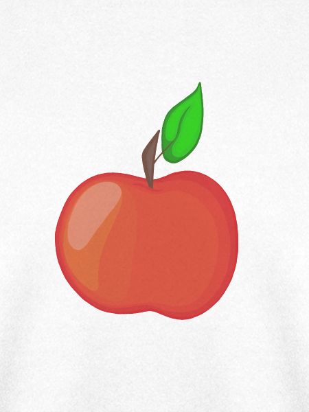 Roter Apfel mit Blattillustration