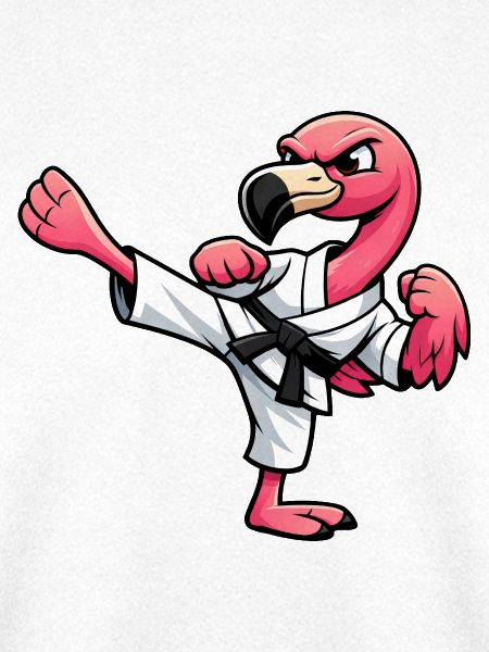 Flamingo Karate Kampfsport Cartoon