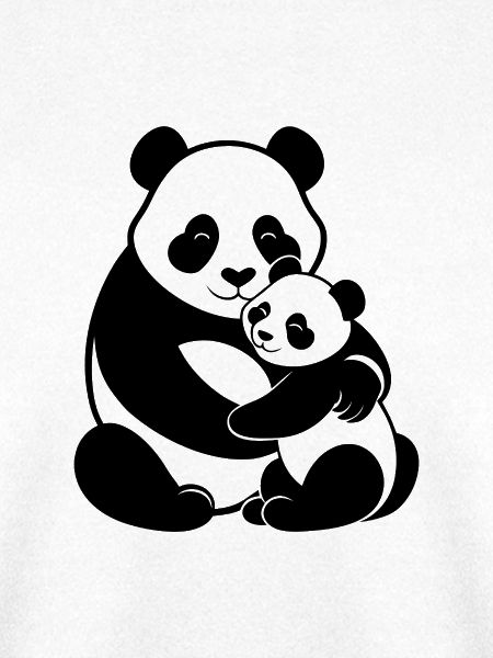 Panda-Baby und Mama