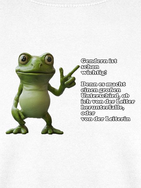 Gender-Frosch mit Hinweis