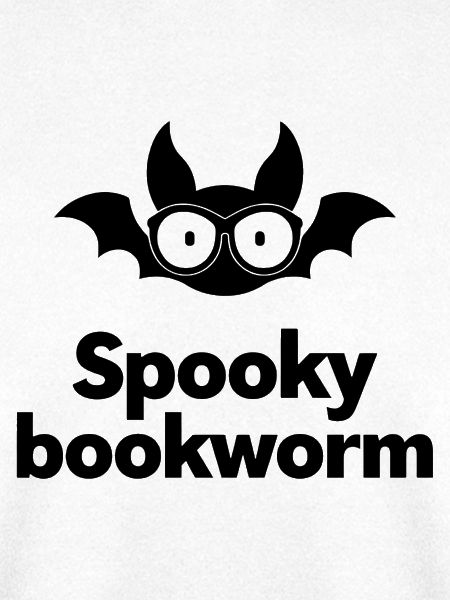 Spooky Bookworm Bat Graphic