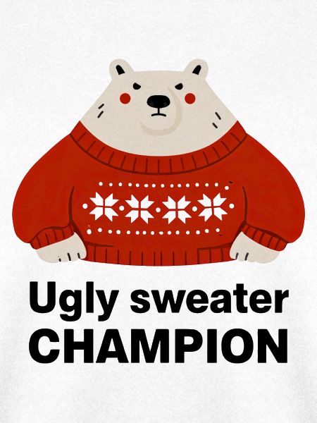 Polarbär im Ugly Sweater Champion