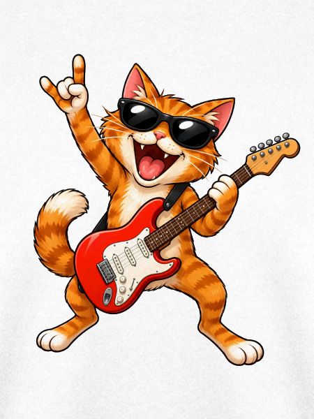 Rocker  Katze mit Gitarre