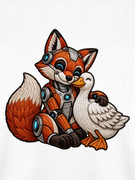 Roboter-Fuchs mit Ente  