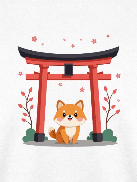 Cute Shiba Dog Cherry Blossom