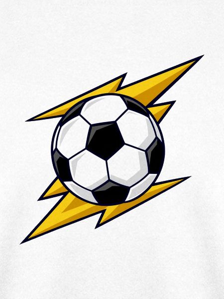 Fußball mit gelben Blitzen