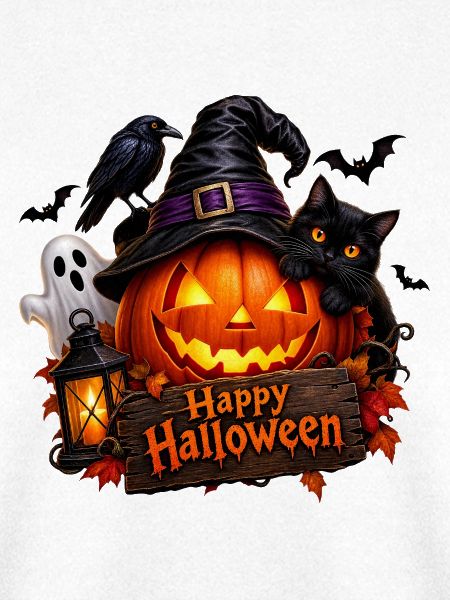 Halloween Kürbis mit Katze