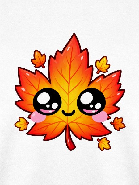 Kawaii Lächelndes Ahornblatt