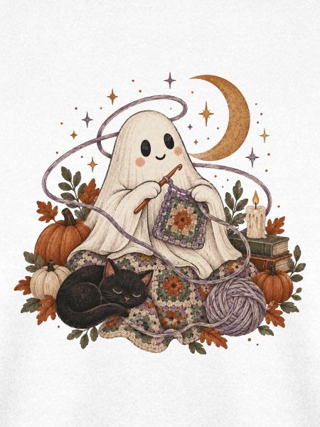 Cozy Ghost Knitting Autumn Night