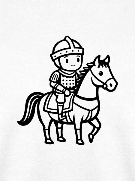 Süßer Ritter auf dem Pferd