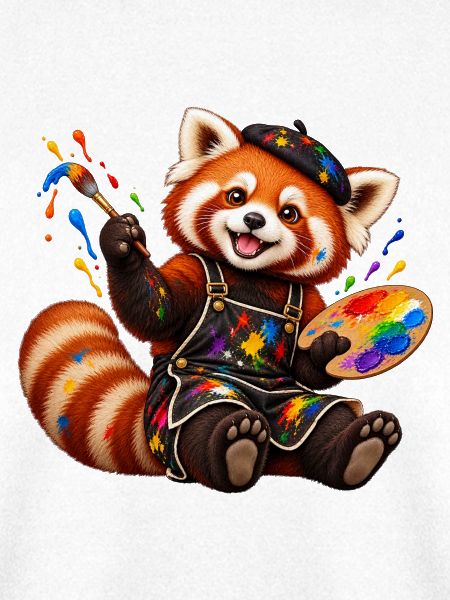 Red Panda Künstler mit Farbpalette