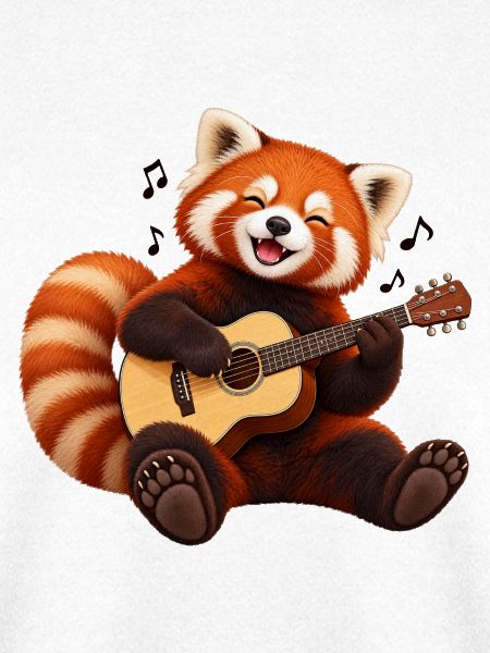 Gitarrenspielender Red Panda