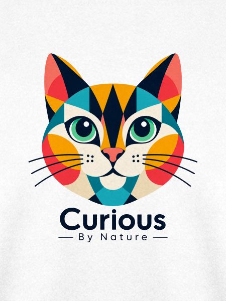 Farbenfrohe Geometrische Katzenmaske