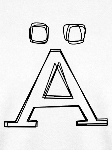 Buchstabe Ä handgezeichnet