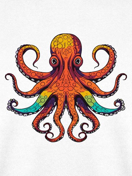 Bunter Oktopus Regenbogenlook