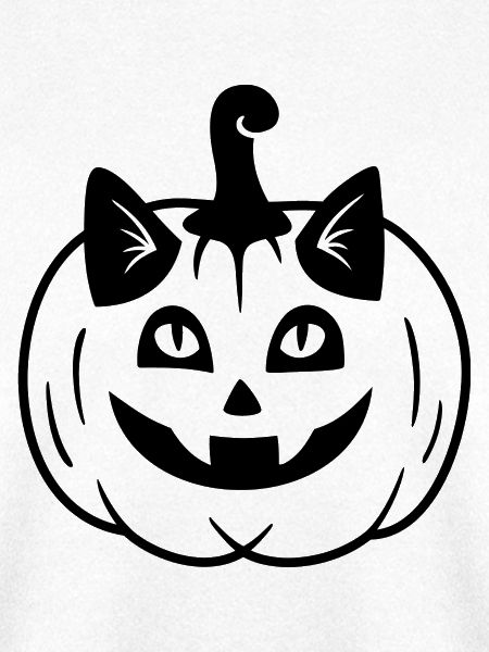 Halloween Katze Kürbiskopf - Schwarz