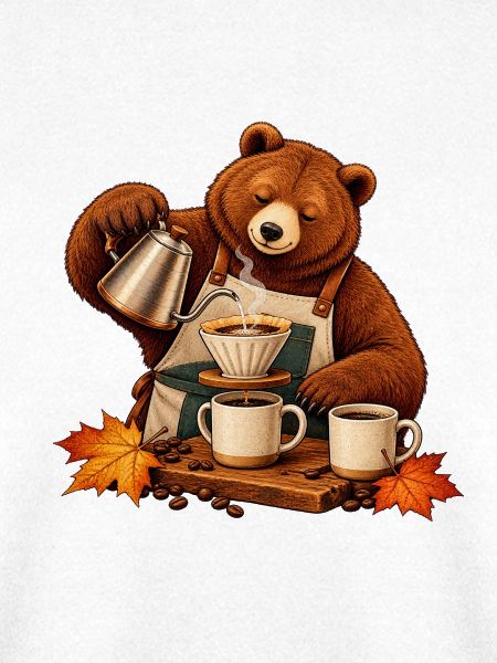 Bär brüht Pour-over-Kaffee