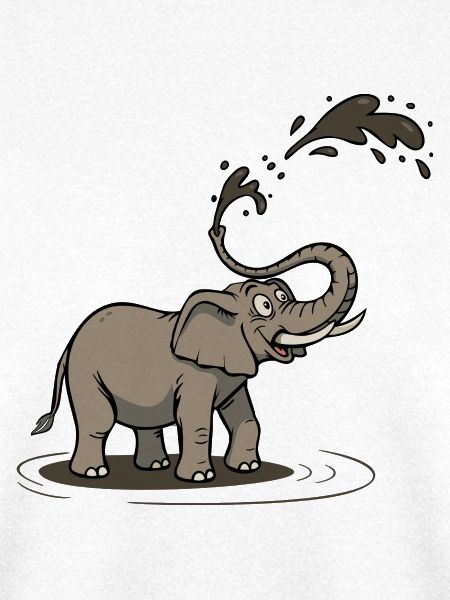 Dreck Schwingender Cartoon Elefant Spaß