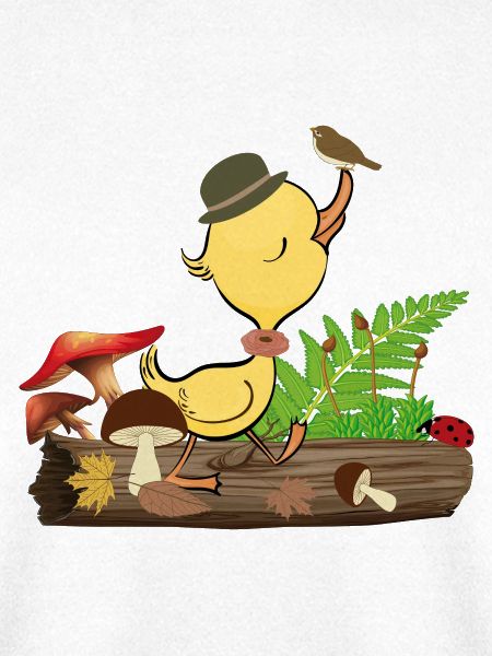 Ente mit Hut im Wald