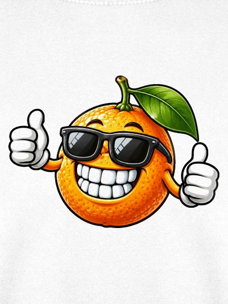 Coole Apfelsine mit Sonnenbrille Lächeln