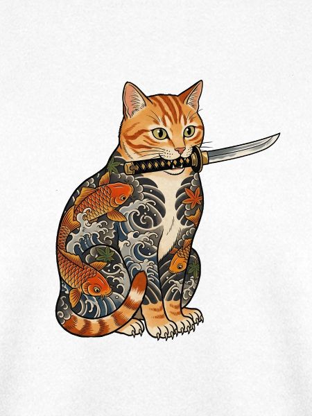 Tattoo Katze mit Messer