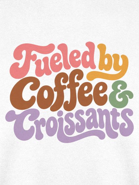 Coffee and Croissants Groovy Retro