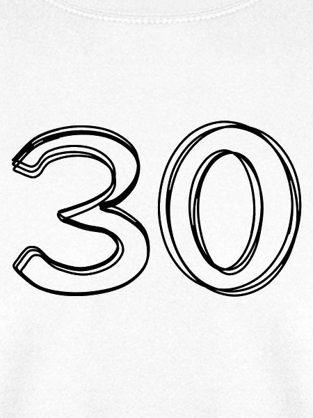 Zahl 30 handgezeichnet