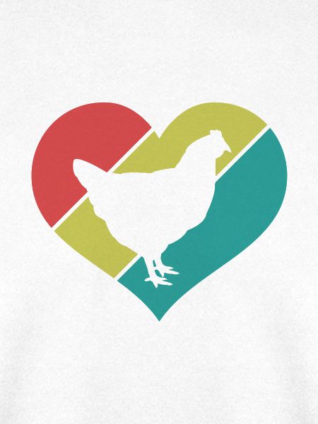 Huhn Herz Silhouette Retro