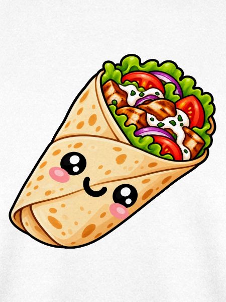 Kawaii Burrito Wrap Cartoon