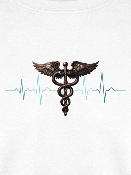 Flügel-Caduceus Herzschlag Design