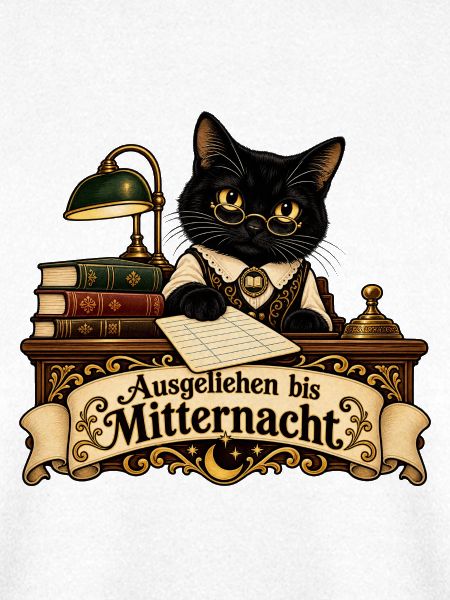 Schwarze Katze als Bibliothekarin