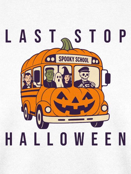Pumpkin Bus Spooky School Halloween