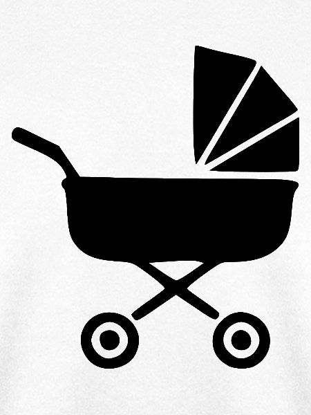 Schwarzer Kinderwagen Baby Geburt Geschenk 