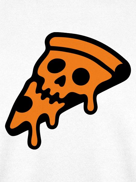 Pizza Totenkopf Halloween Grafik