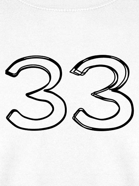 Zahl 33 handgezeichnet