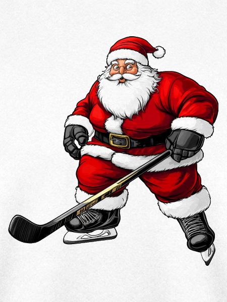 Dicker Eishockey Weihnachtsmann
