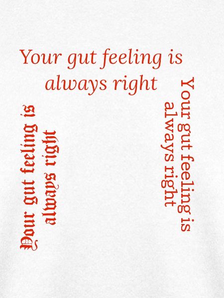 Intuitives Gefühl Text drucken