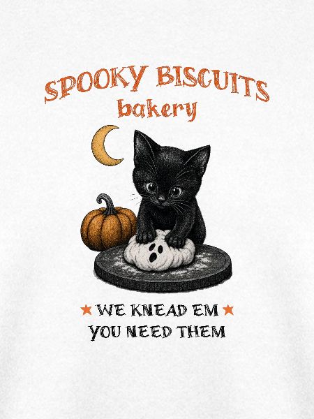 Halloween Katze mit Geisterkeks