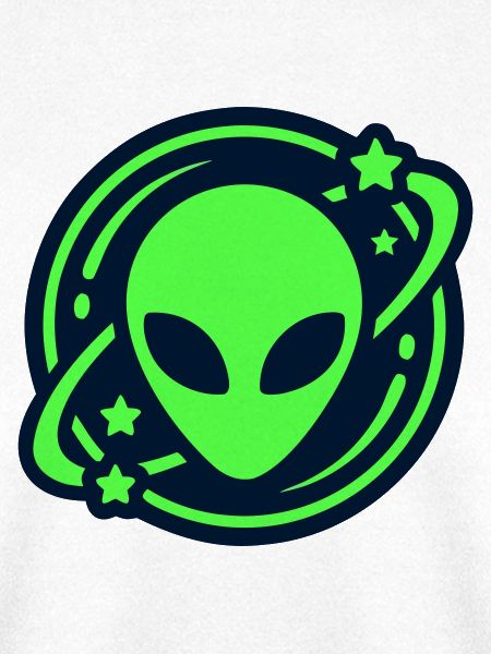 Alien Kopf Weltraum Logo