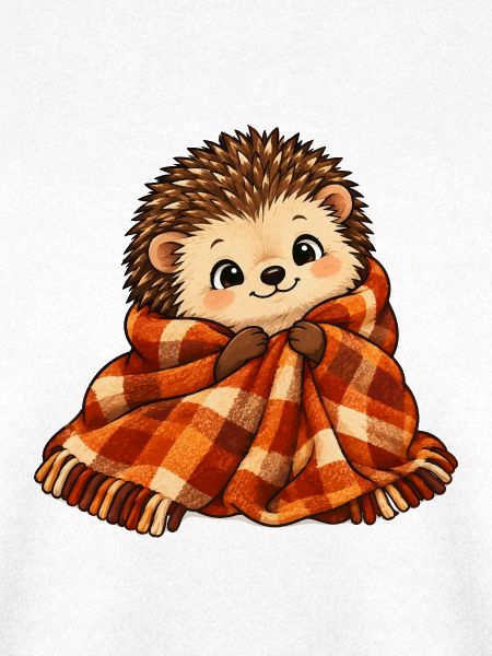 Kuscheliger Igel mit Plaidschal