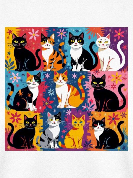 Katzenkunst "Bunt und Floral"