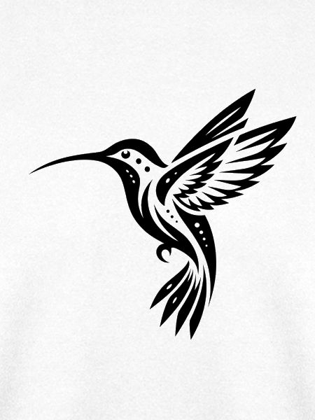 Schwarzer Kolibri Minimalistisch