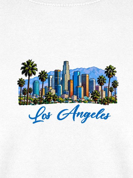 Los Angeles Skyline Palmen Illustration