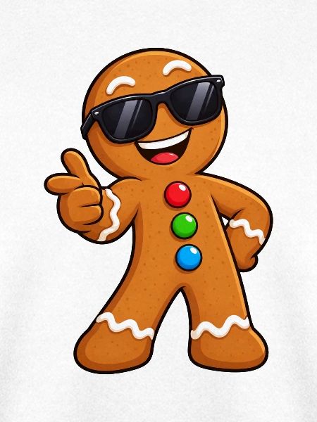 Coole Lebkuchenmann mit Sonnenbrille