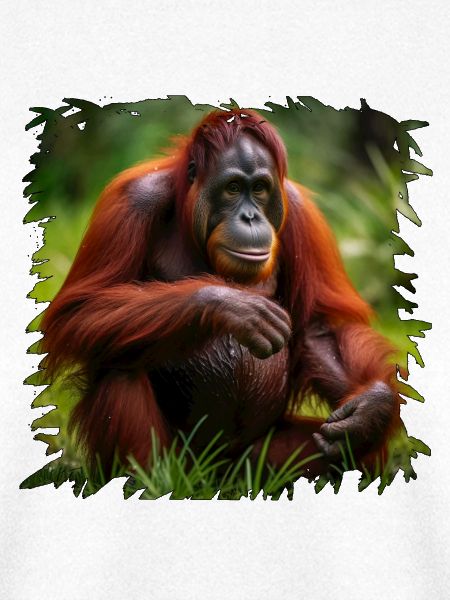 Orangutan im Grünen Fokus