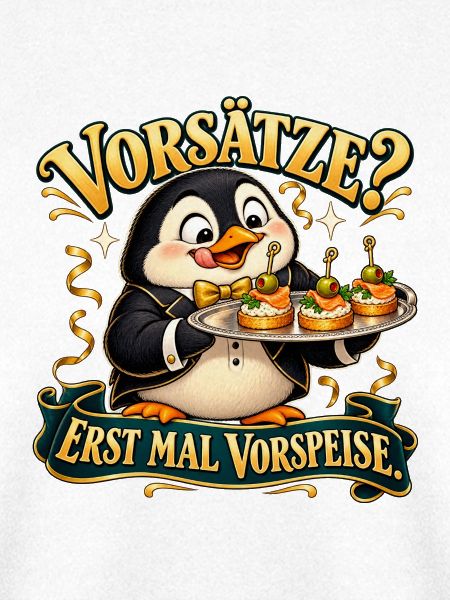 Pinguin mit Vorspeise