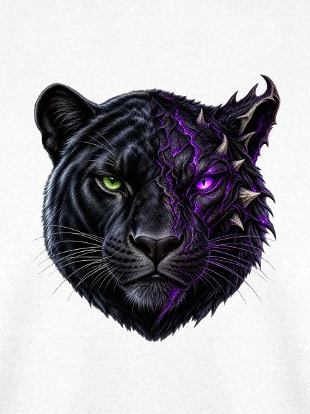 Schwarzer Panther Halbdämon – Lila Energie