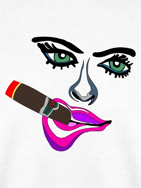 Neon Lippen Pop-Art Zigarre