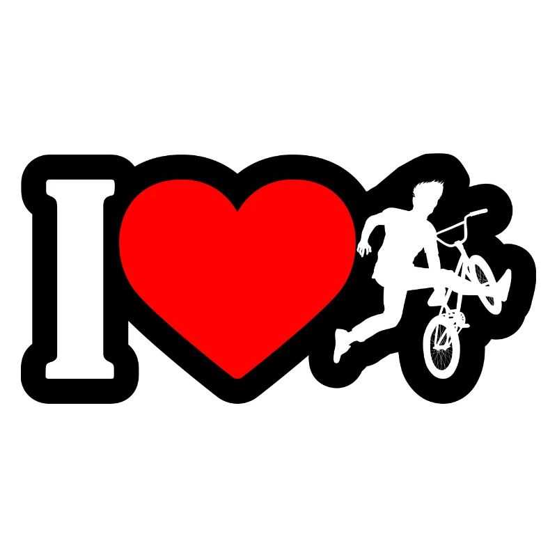 Ich liebe BMX Stunt Silhouette